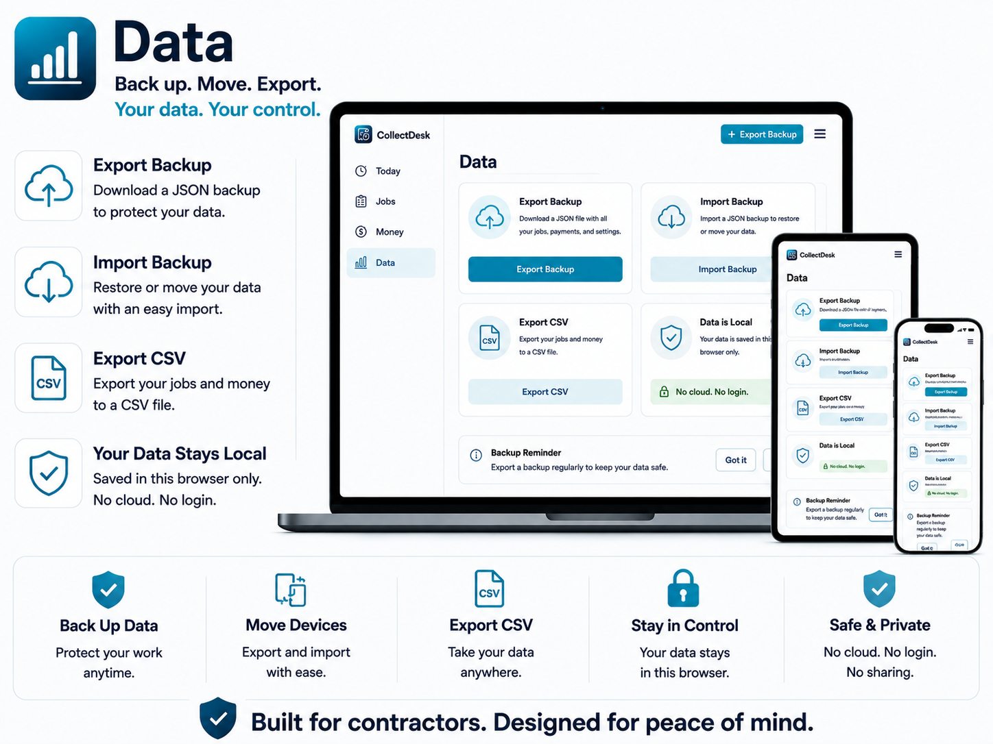 CollectDesk Data tab screenshot thumbnail